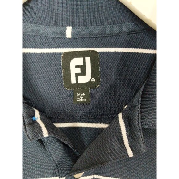 FOOTJOY Mens Golf Polo SZ‎ XL Stripe Navy Pinehurst Club Knit Short Sleeves - Picture 3 of 13